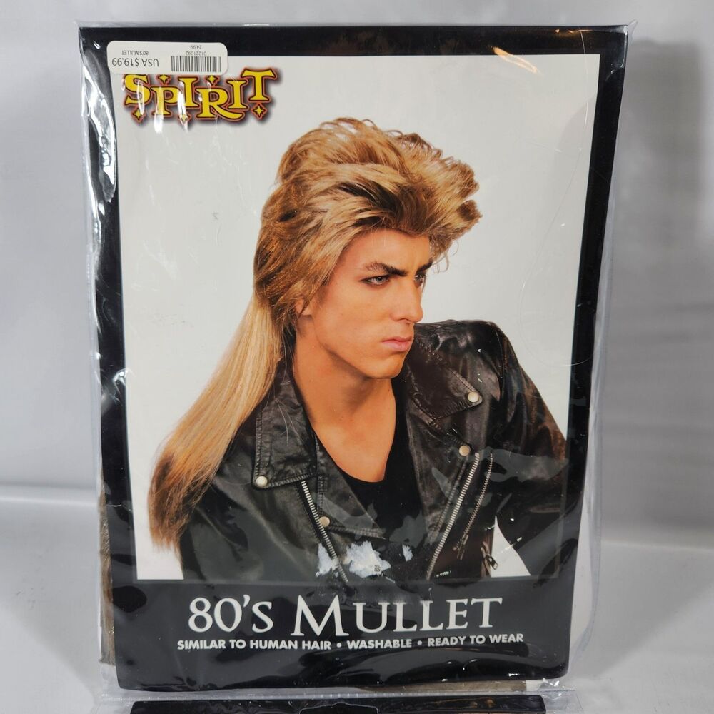Spirit Halloween MULLET WIG Adult Costume Dress Up Blonde Dude 1980's